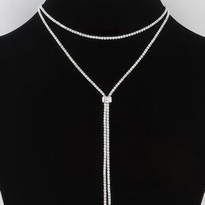 Jeweled Rhinestone Choker Drop Necklace